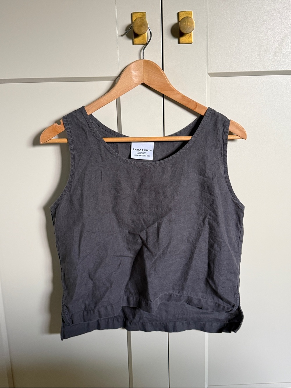 Parachute Charcoal Linen Sleeveless Tank Top